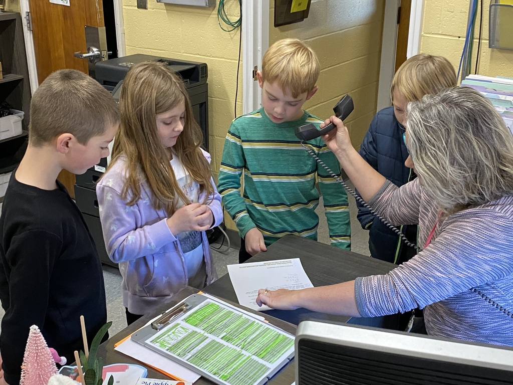 McClelland students helping with morning announements