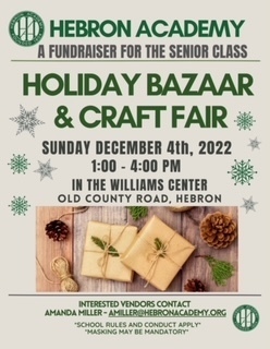 Hebron Academy Holiday Bazaar Flyer