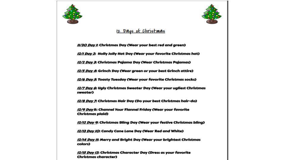 12 Days of Christmas Countdown