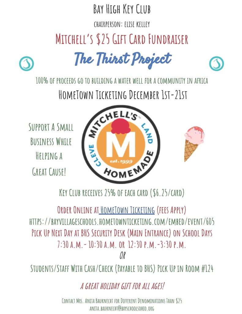 Bay High Key Club Mitchell's Promotion