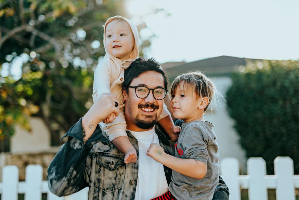 Parent with children outdoors