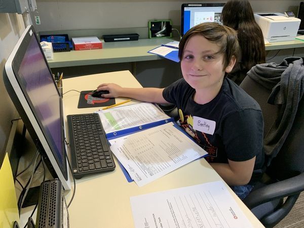 student participating in biztown