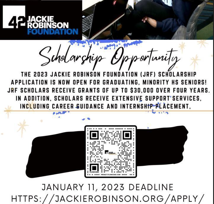 Scholarship opportunity! http://www.jackierobinson.org/apply