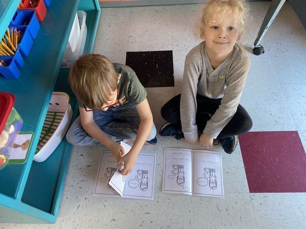 students reading