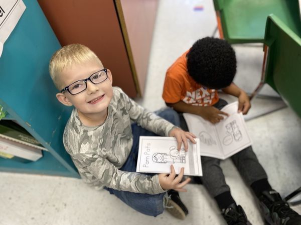 students reading