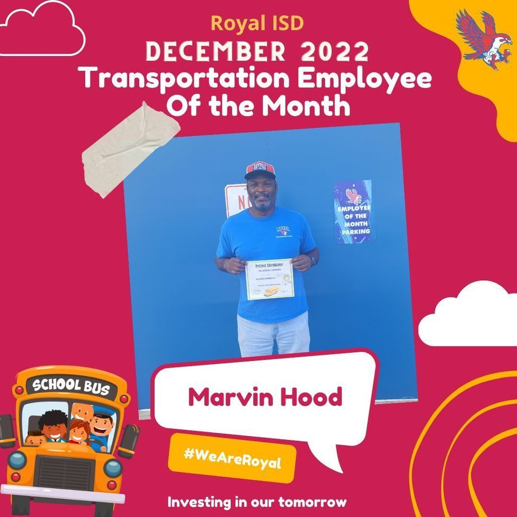 Congratulations to Falcon Transportation's December Employee of the Month, Marvin Hood! #WeAreRoyal