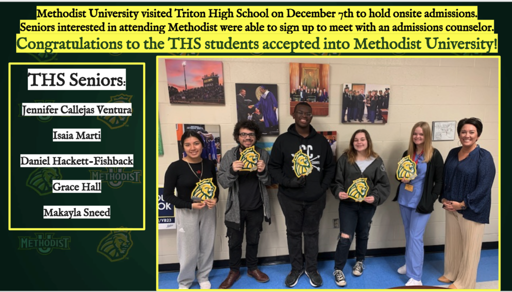 THS Seniors Accepted into Methodist University