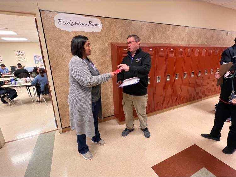 Mrs. Amaya getting her retention stipend. 