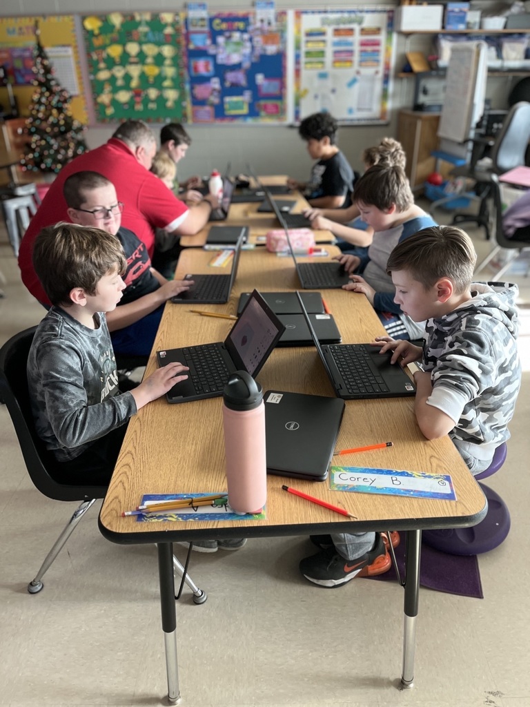 students learning
