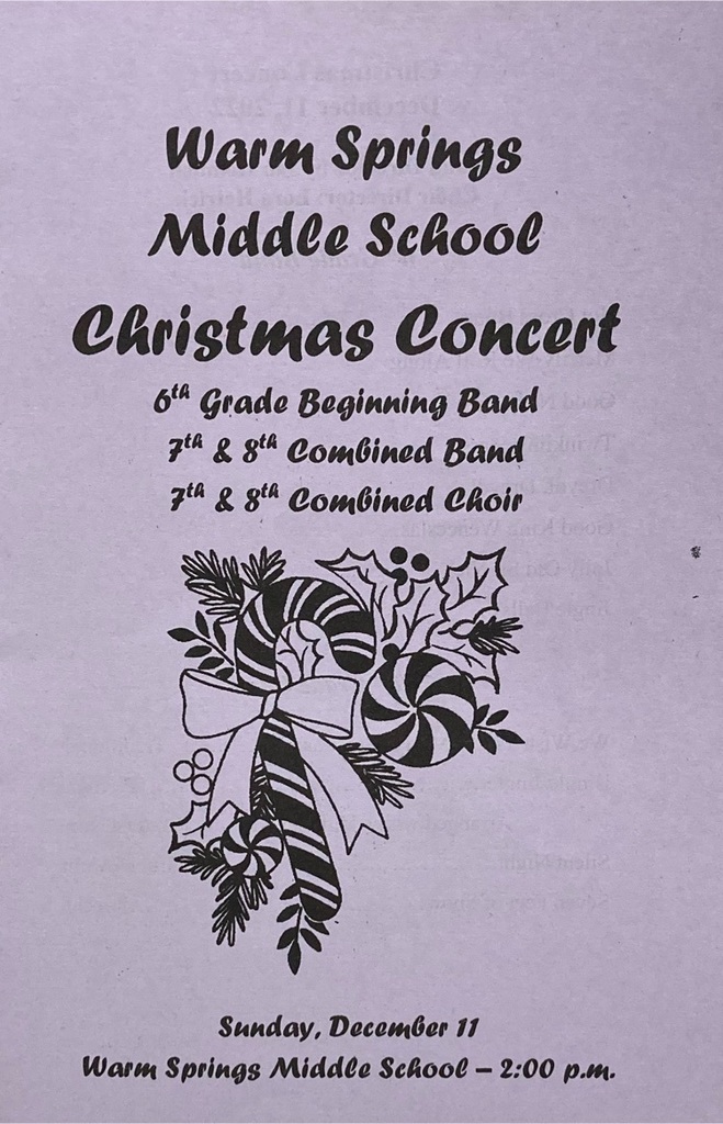 Come out and support our WSMS Band