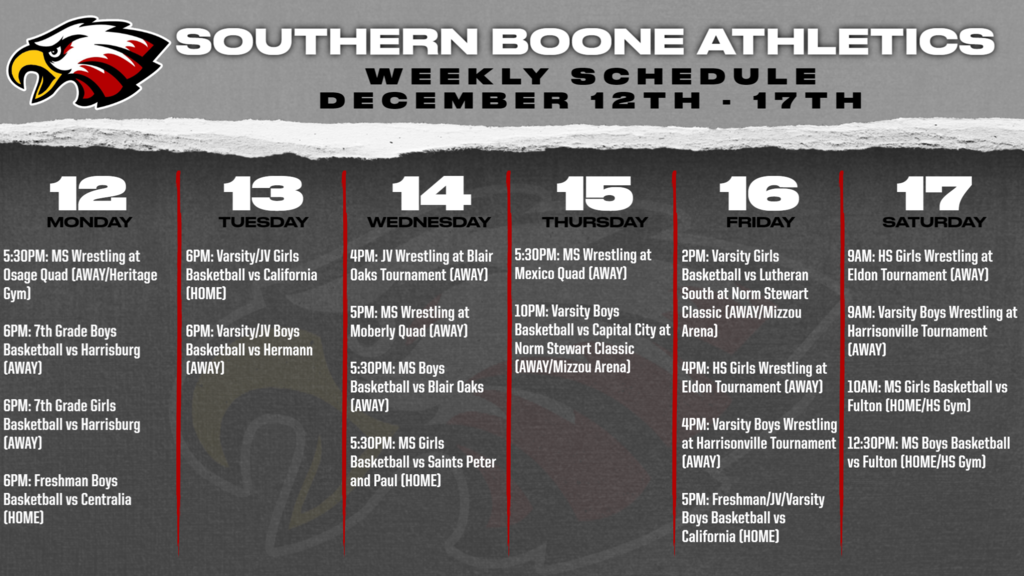Weekly Sports Schedule