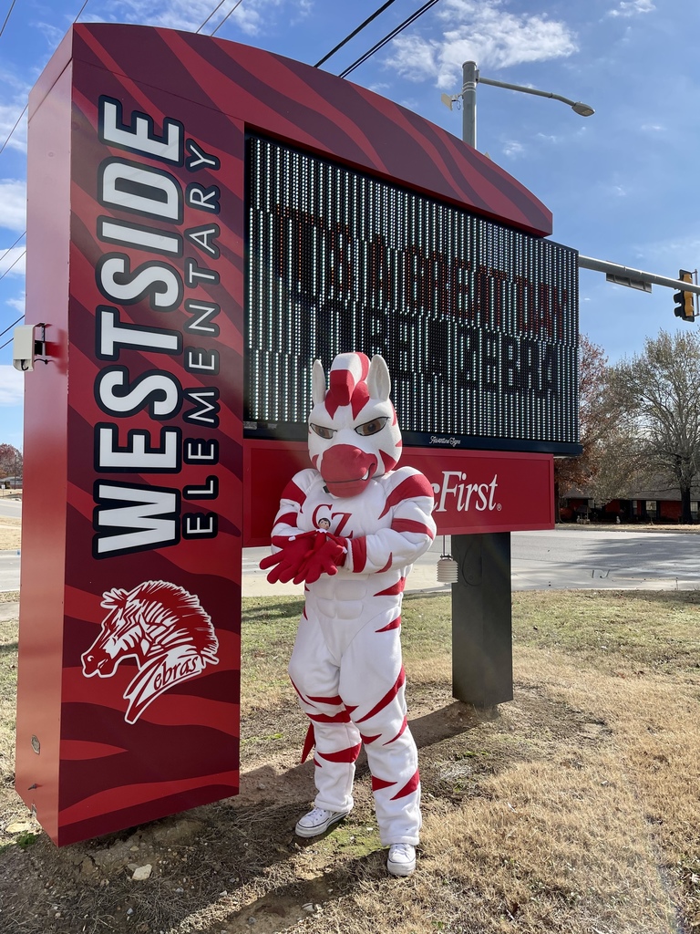 zebra mascot and elf at Westside