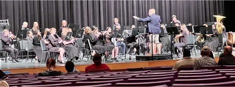 Mr. Bell directing the HS band