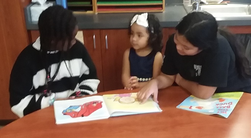 Students reading together