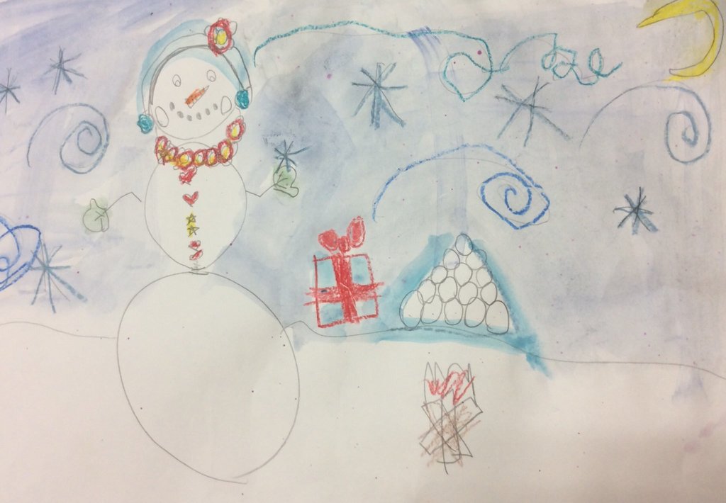 Snowmen in Normandy art class