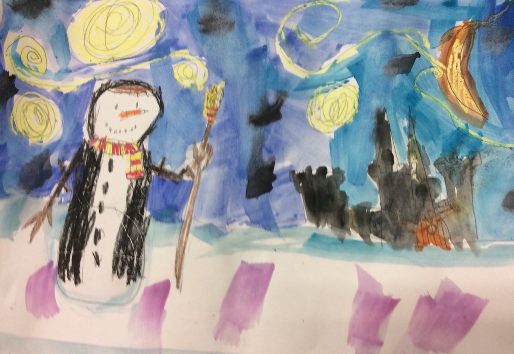 Snowmen in Normandy art class