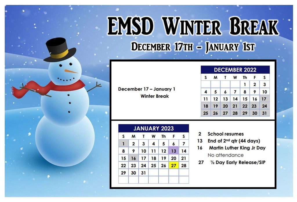 2022 winter break graphic