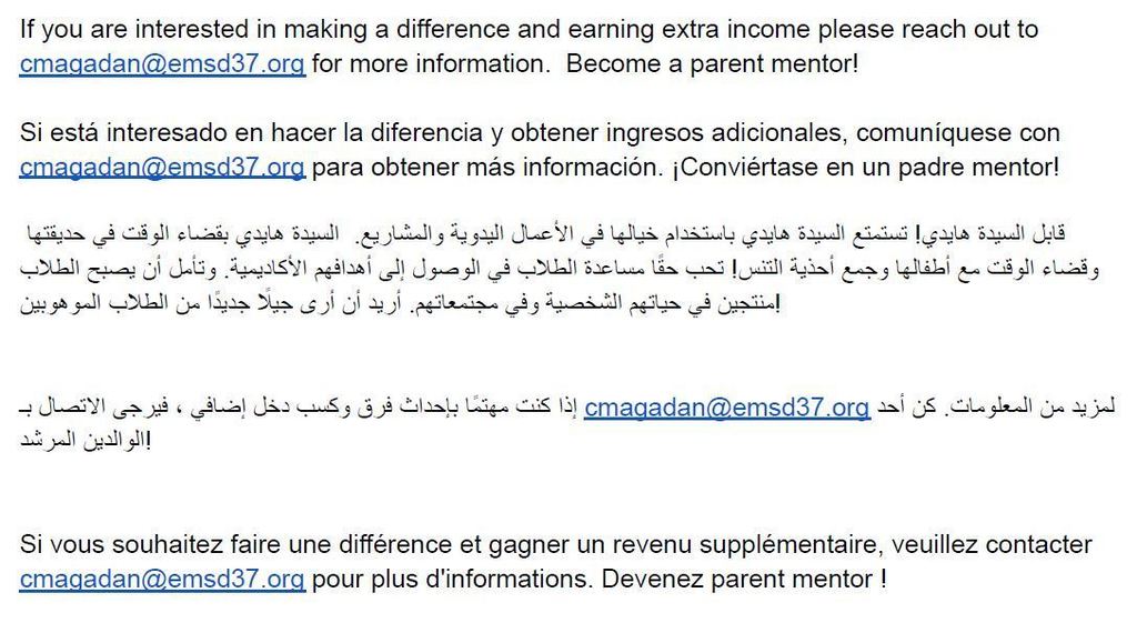 parent mentor flyer