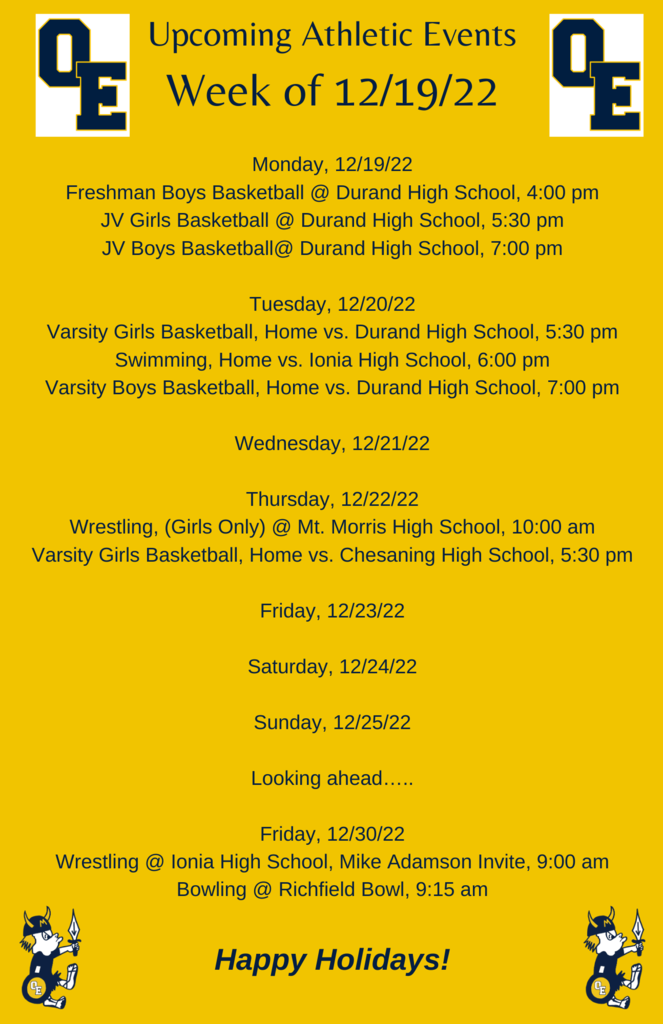 Athletics week of 12/19/22