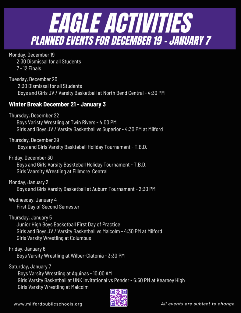 Activities Planner Dec 19 - Jan 7