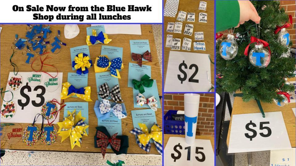 On Sale Now from the Blue Hawk Shop during all lunches