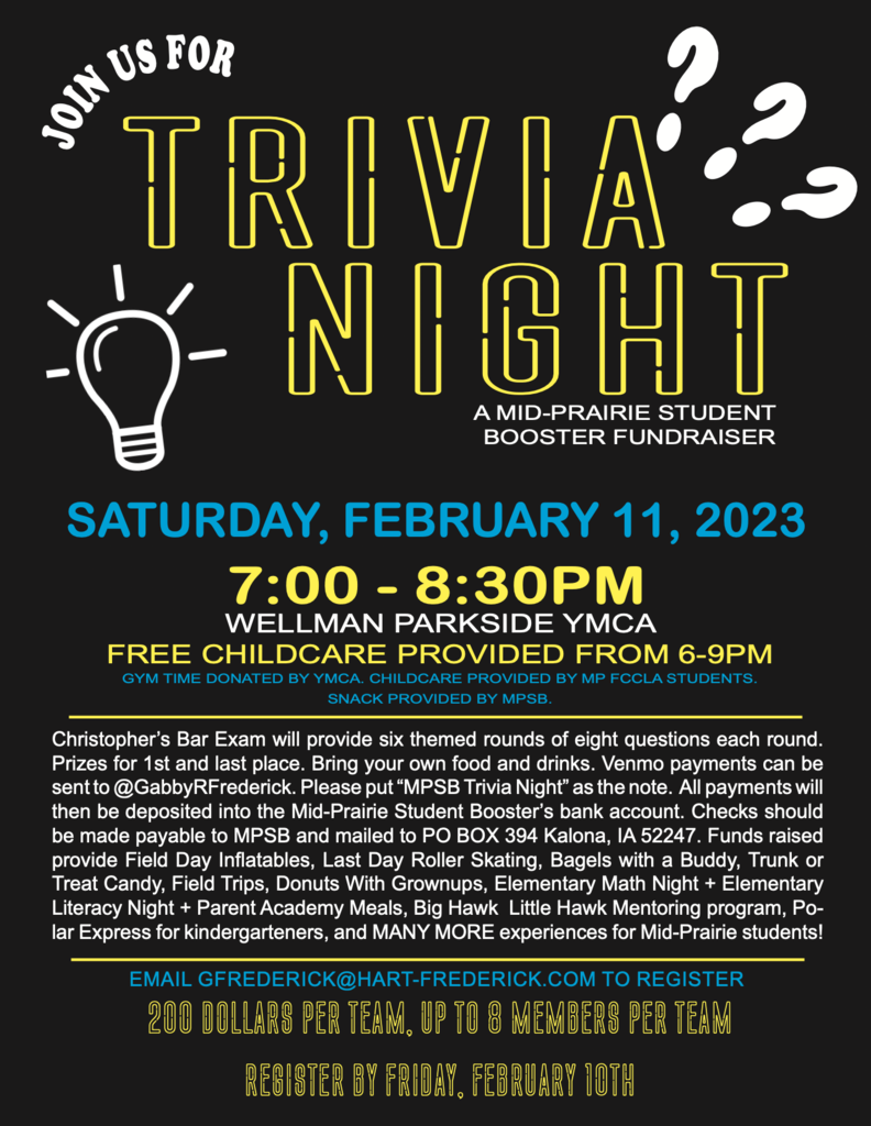 Student Booster Trivia Night Flyer