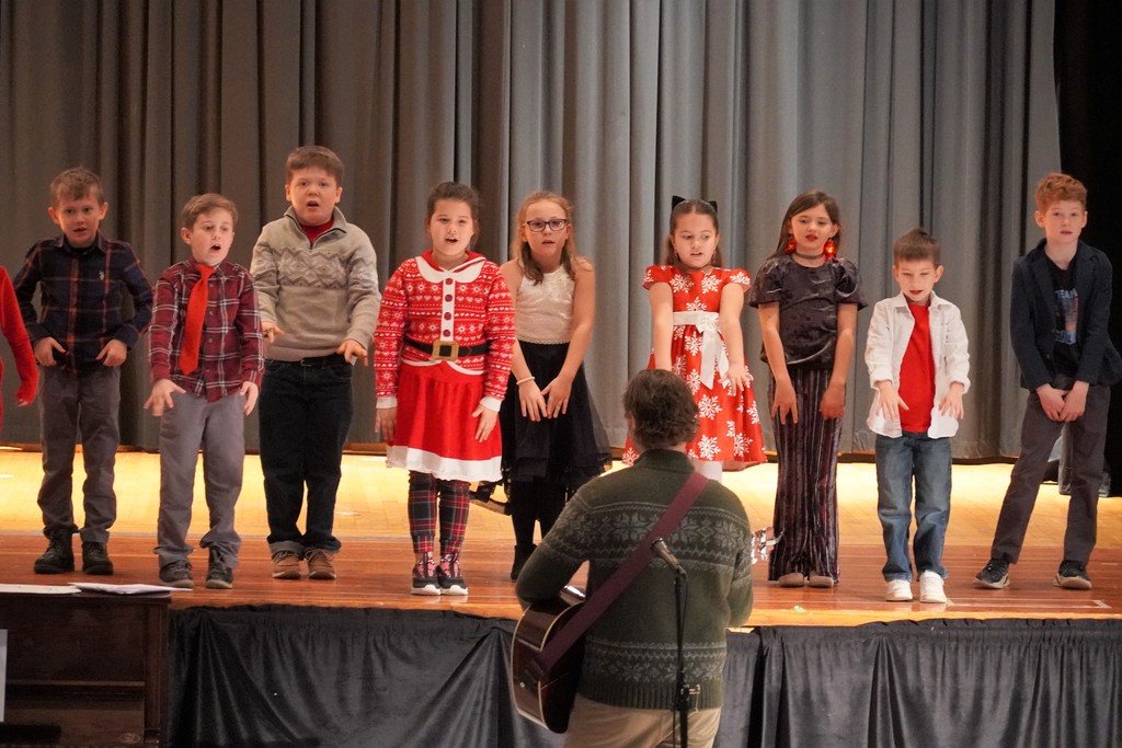 students on stage