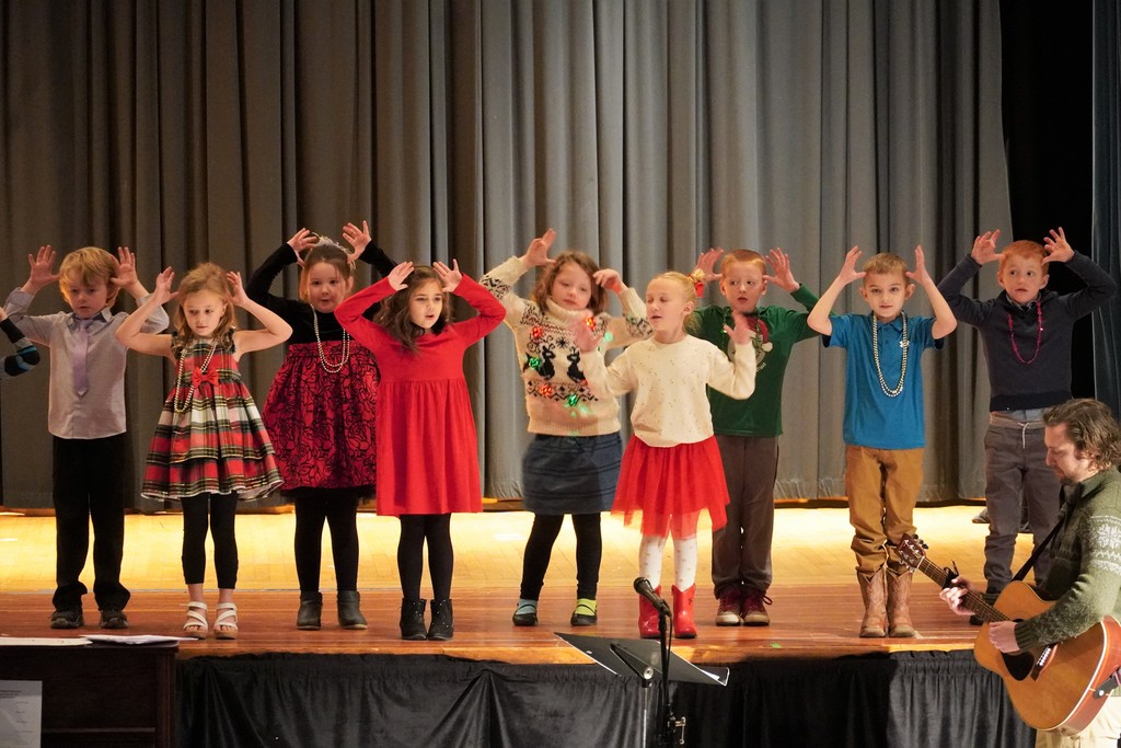 students on stage