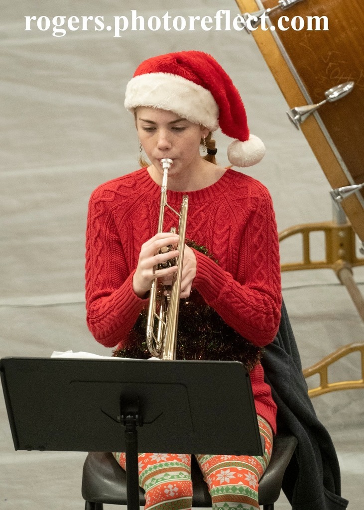 BJSHS band member playing the trumpet