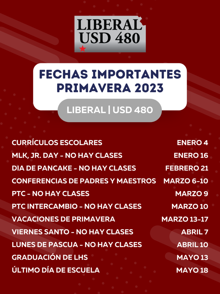 important dates spring 23 - spanish