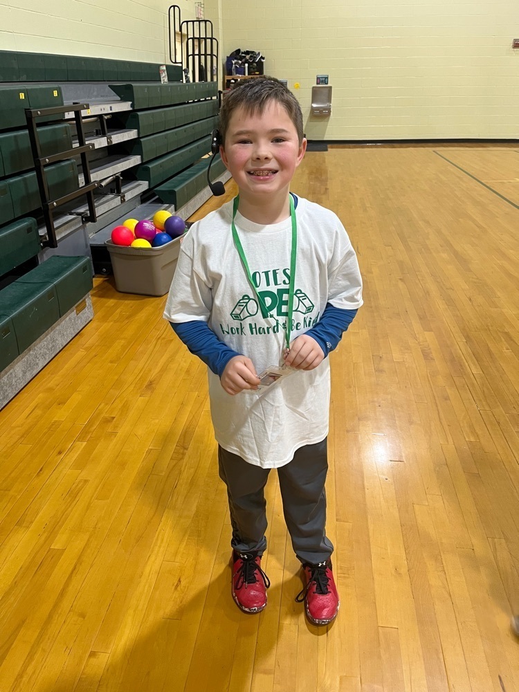 PE “Teacher for a Day” student wearing customized T-shirt (front)