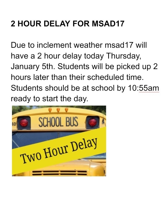 2 hour delay