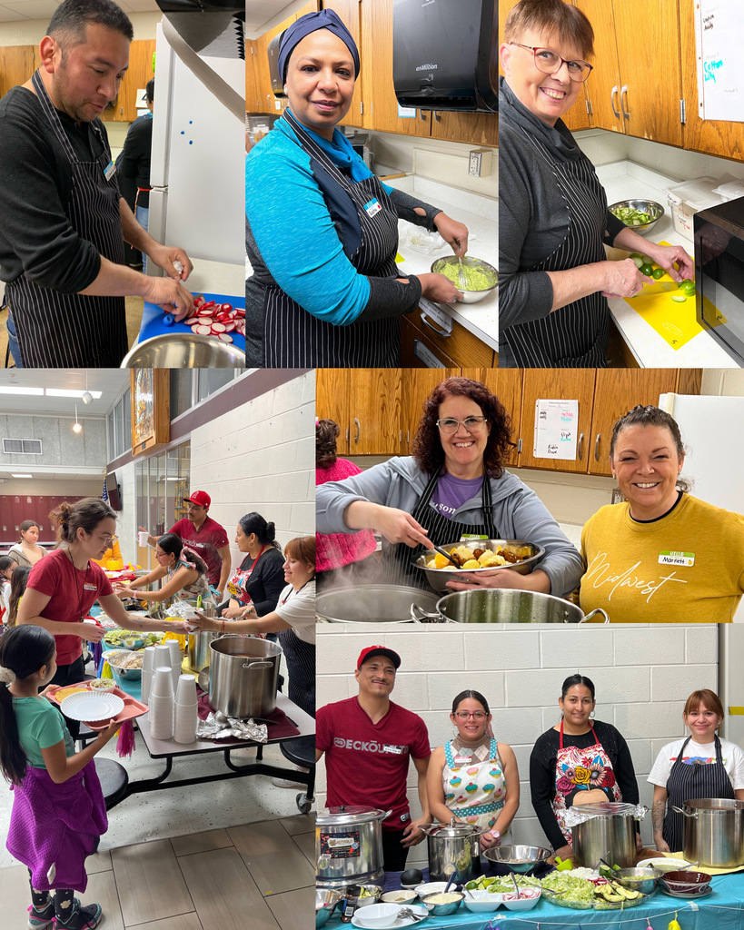 Parents, students and staff cooking together