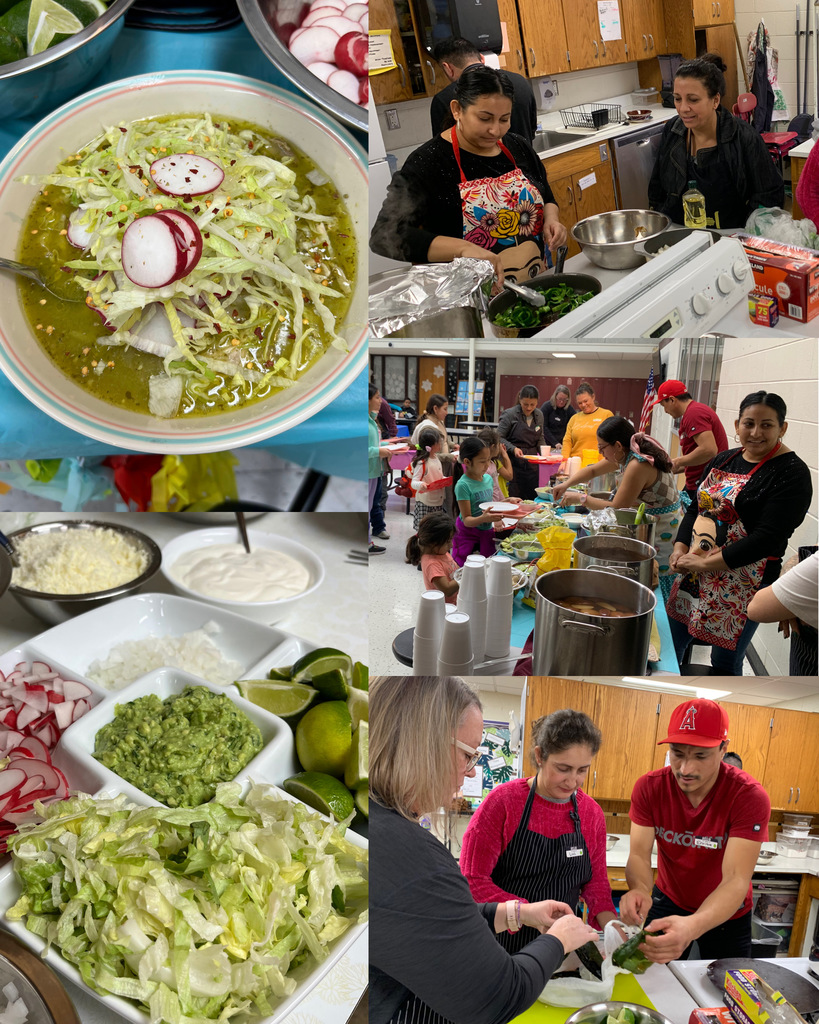 Parents, students and staff cooking together