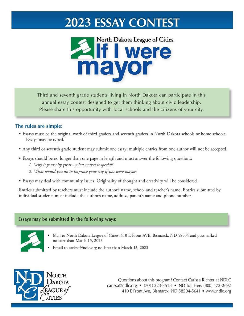 If I were Mayor Essay Contest