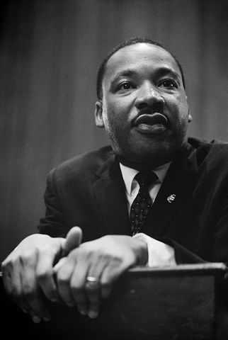 Dr. Martin Luther King Jr at a podium