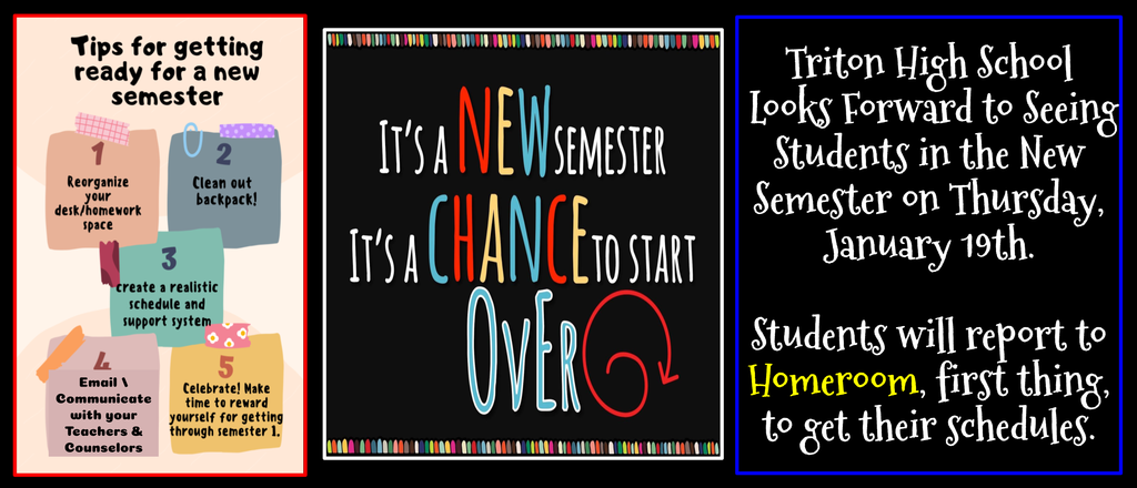 New schedules January 19th in Homeroom