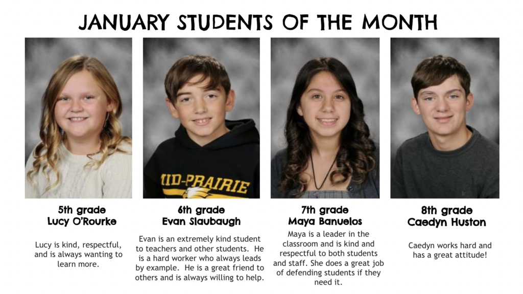 Lucy O'Rourke, Evan Slaubaugh, Maya Banuelos, Caedyn Huston
