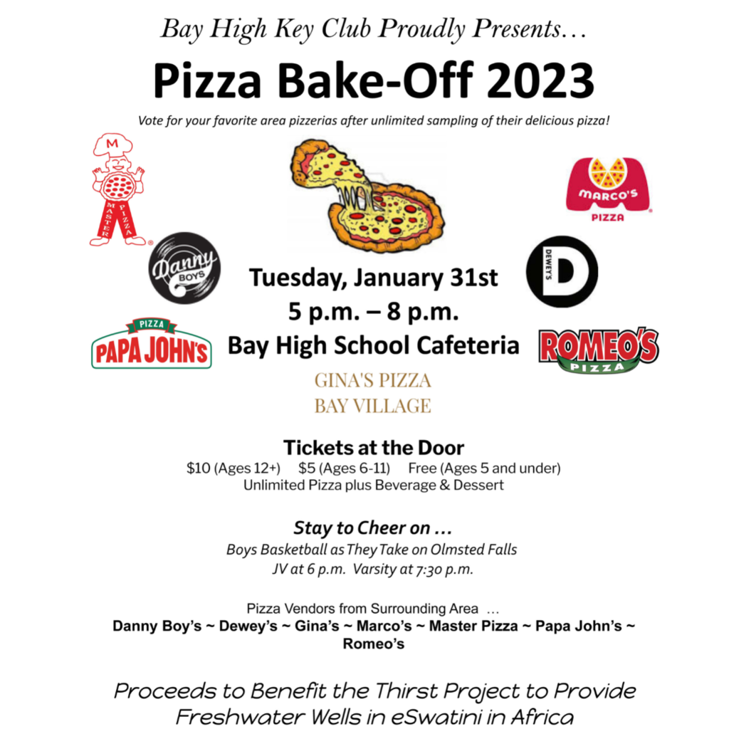 Key Club Pizza Bake-Off Flyer 2023