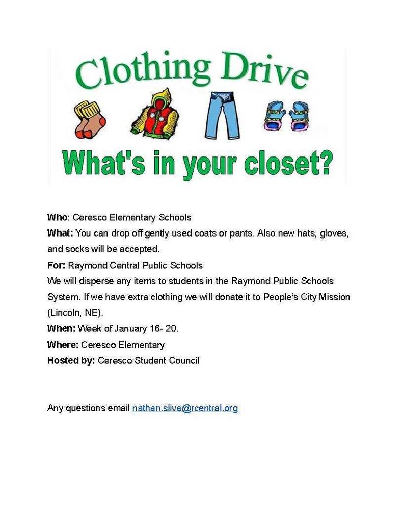Stu Co Clothing Drive