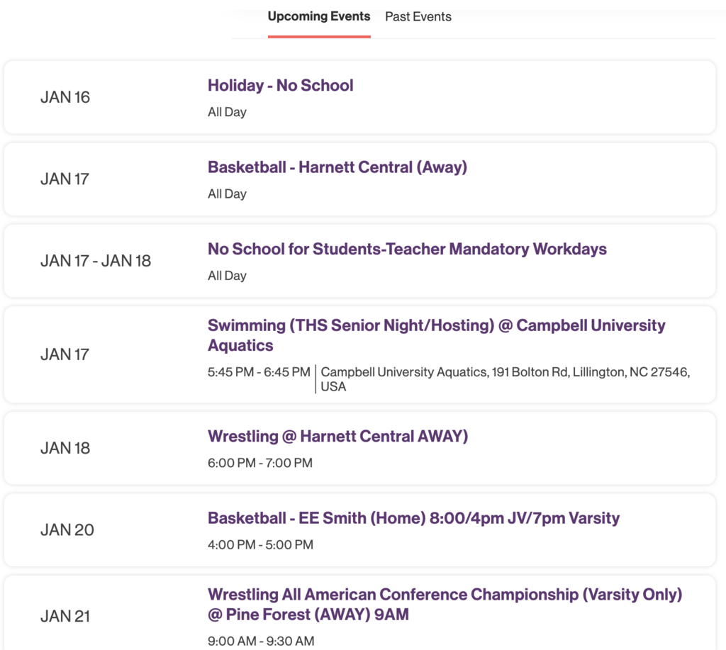 Athletic Events This Week