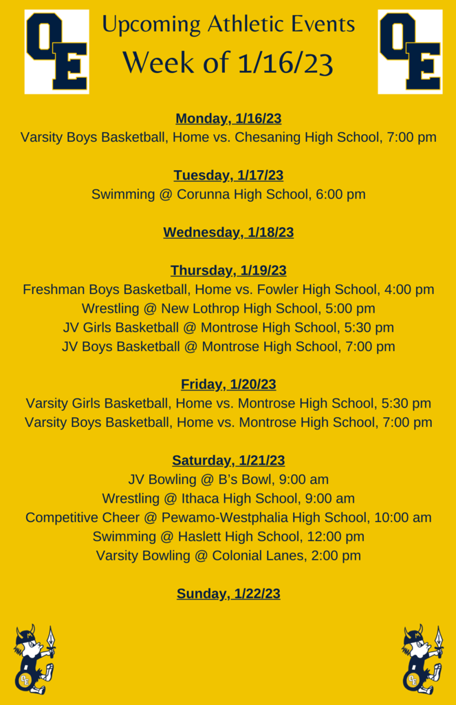 Athletics week of 1/16/23