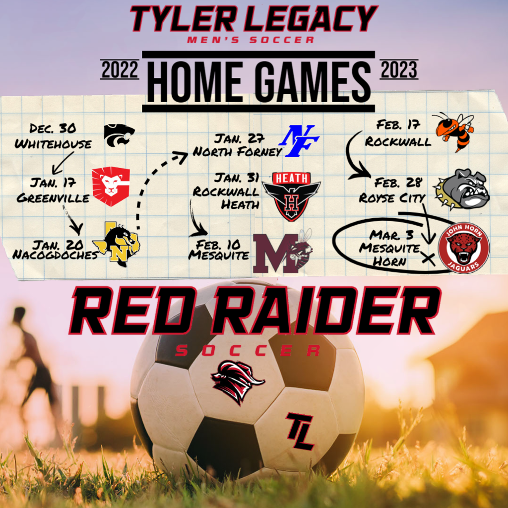 Tyler Legacy Men's Soccer Home Game Schedule