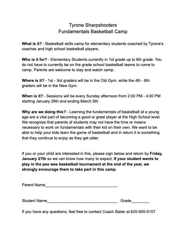 Basketball Camp Information