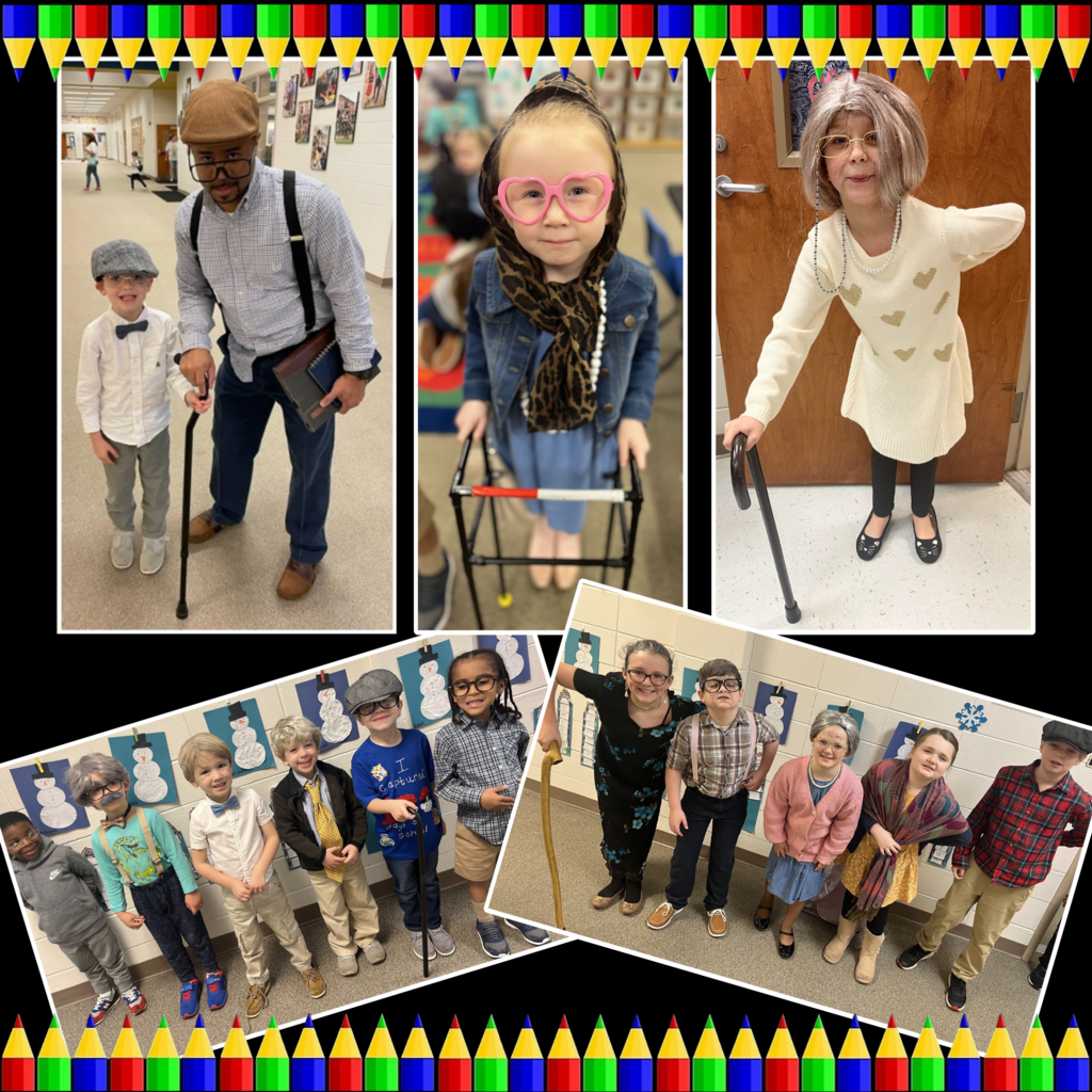 TGS dressed like 100 YO's because today is the 100th day of school 