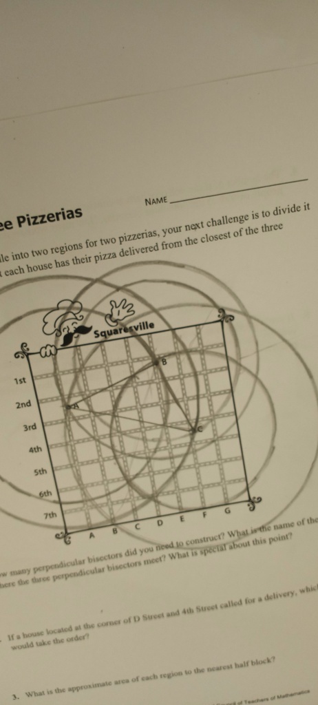 Student working in geometry