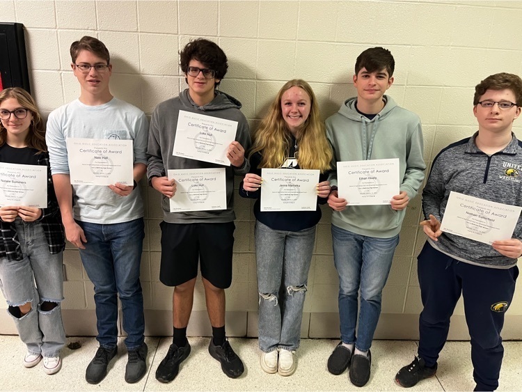 Natalie Summers, Nate Hall, Luke Hill, Jenna Marhefka, Ethan Hively, and Nate Satterfield.