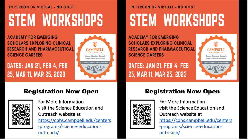 Stem workshops at Campbell University