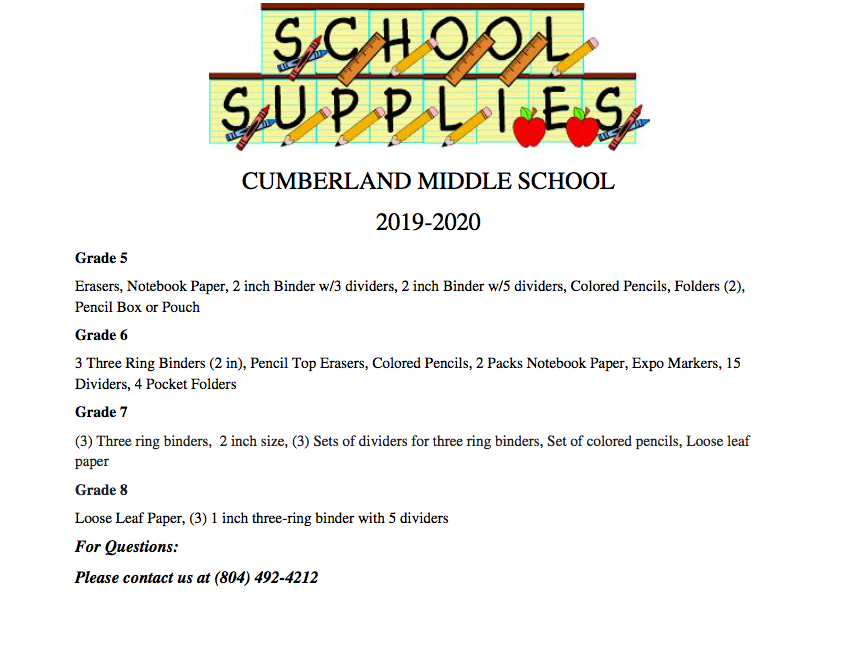 CMS Supply List