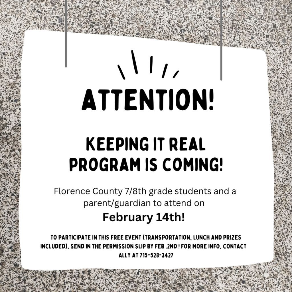 Keepin it Real Program is Coming Feb 14th for 7th & 8th grade students and parents
